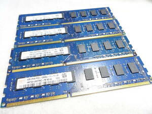 美品 Hynix デスクトップPC用 メモリー DDR3-1600 PC3-12800U 1枚4GB×4枚組 合計16GB 両面チップ 動作検証済 1週間保証