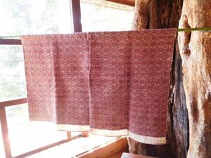 アンティーク手織り紬　手縫い暖簾　のれんA 105X75CM 厚手　アーチコレクション タペストリー　布
