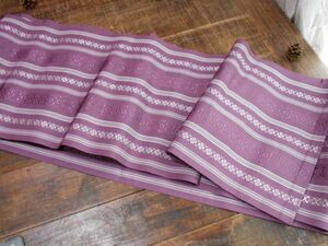 日本　着物KIMONO JAPAN はぎれ　13 紫帯巾30CM長さ3M90CM ポリ