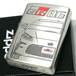 ZIPPO TOYOTA GR86 ジッポ ライター トヨタ全面監修 車 シルバー 両面加工 ハチロク かっこいい 彫刻 おしゃれ メンズ ギフト プレゼント