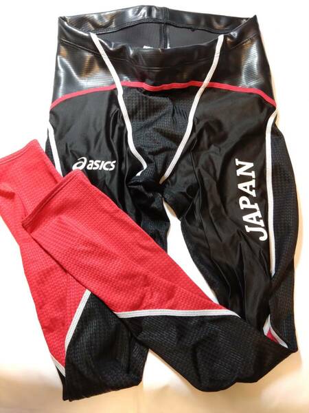 アシックス　asics　競泳水着　メンズ　品番:AM143G　色：ブラック　Lサイズ　JAPANモデル