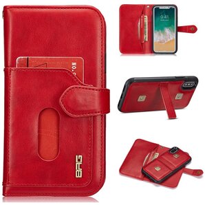 iphone XS レザーケース アイフォン x ケース iphone x/xs ケース ストラップ付き 手帳型 カード収納 取り外す可能 A1