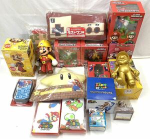 FN12539V SUPER MARIO Super Mario Brothers Dragon Quest Sly m goods lot Gold Mario cushion figure present condition exhibition 