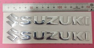 SUZUKI スズキ　3D 立体エンブレム　 バイクステッカー 　車ステッカー【シルバー】 送料無料　Bike Sticker デカール　2枚セット。