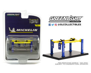 グリーンライト 1/64 4ポスト リフト シリーズ3 ミシュランタイヤ オートボディショップ GREENLIGHT Four-Post Lifts Michelin