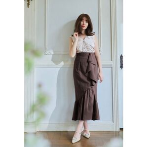 Mermaid Linen Ruffled Skirt