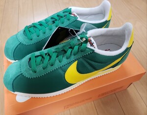 激レア未使用 NIKE CLASSICS CORTEZ NYLON AW ナイキ コルテッツ ナイロン クラシック グリーン イエロー 28センチ US10 黒タグ付き正規品
