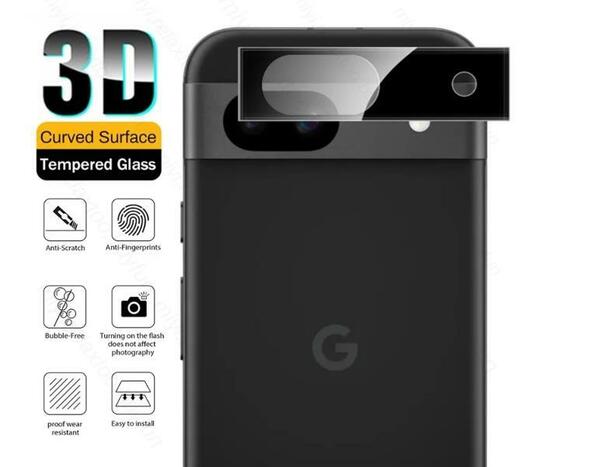 Google Pixel 8a カメラカバー ガラスフィルム ピクセル8a pixel8a 5G カメラ保護 レンズカバー 3D フルカバー ガラスプロテクター