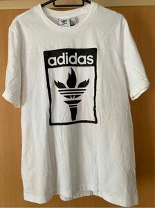 adidas アディダス　聖火　オリジナルロゴ　Tシャツ　XLサイズ