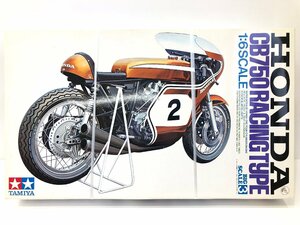 0[9] not yet constructed Tamiya 1/6 Honda Dream CB750 FOUR racing type plastic model including in a package un- possible 1 jpy start 