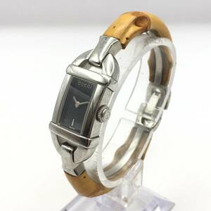 ○B242-38 GUCCI/グッチ 2針 レディース クォーツ 腕時計 バンブーベルト 6800L 