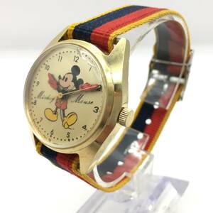○L242-276 Disney/ディズニー キャラクターウォッチ ミッキーマウス 3針 メンズ 手巻き 腕時計 5000-6030 稼働品