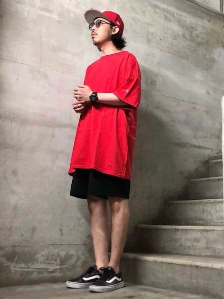 Champion 無地ベーシック ロゴワッペン 半袖Tシャツ M
