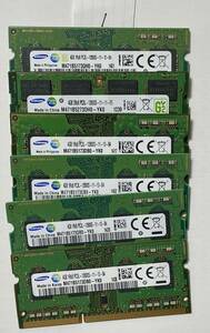 1 - メモリ SAMSUNG 計24GB (4GB x6枚) SO-DIMM DDR3 PC3L-12800S ジャンク扱い