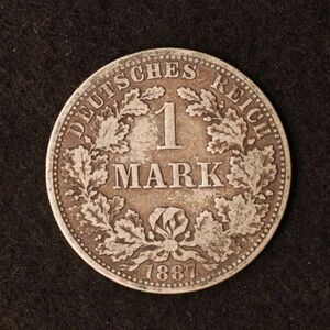 KM#7/ドイツ帝国 1マルク銀貨（1887）[E2487]コイン