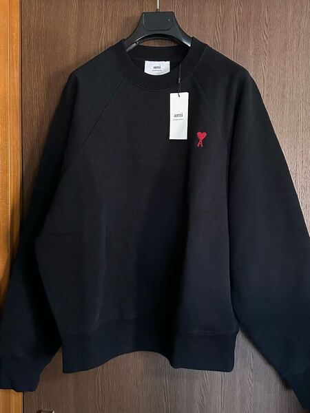 黒XL新品 AMI Paris グラフィック ロゴ スウェット シャツ 黒 刺繍 長袖 トレーナー ブラック アミ パリス メンズ ami alexandre mattiussi