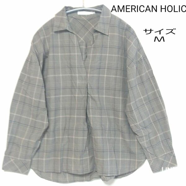 アメリカンホリック　トップス　ゆったりサイズ　長袖　綿１００％　Mサイズ