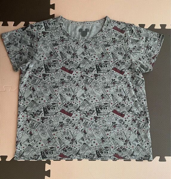 ディズニー衣類 Disney ミッキー ミニー レディース半袖 ディズニーTシャツ グレーTシャツ レディースTシャツ