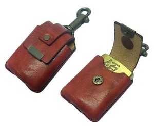  postage 220 jpy ~ made in Japan cow leather key holder attaching ZIPPO case ( red )_