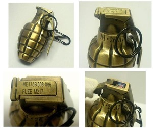 新品 GRENADE(手榴弾)型 本格ターボライター(古美ブラス)ダイキャスト 重厚115ｇ！