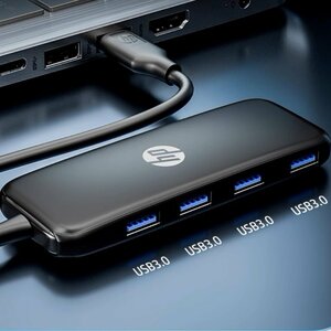 【新品】HP USB3.0 4in1 ドッキングステーション/マルチポートハブ ブラック黑 （USB3.0*4）