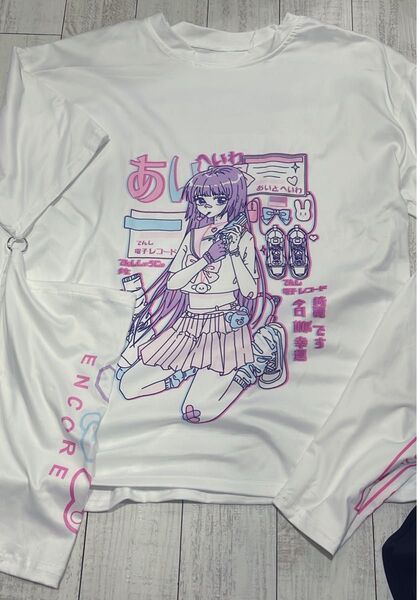 Tシャツ アームウォーマー付き 取り外し可能