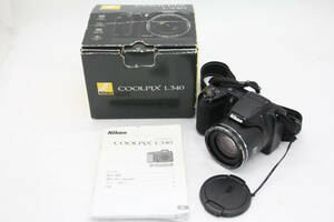 【返品保証】 【便利な単三電池で使用可】ニコン Nikon Coolpix L340 ブラック 28x 元箱付き コンパクトデジタルカメラ v1908