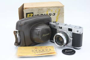 【返品保証】 【元箱付き】リコー Ricoh S-3 RIKEN 4.5cm F2.8 カメラ v1981