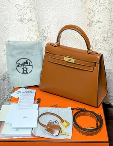 [1 jpy start ] parallel imported goods HERMES Kelly 25 four bBOX car f Gold metal fittings accessory equipped! new goods 