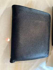 BVLGARI BVLGARY кожа двойной бумажник бумажник мужской оттенок черного кошелек для мелочи .
