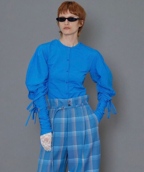MAISON SPECIAL スリーブリボンパフトップ ブルー 新品