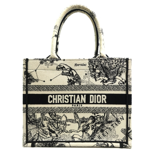 ［銀座店］Christian Dior クリスチャンディオール ブックトート スモール M1265zrhz ハンドバッグ アイボリー キャンバス DH81083
