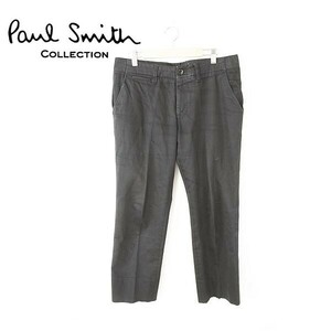 A4017/春夏 Paul Smith COLLECTION ポールスミス 光沢 無地 コットン カジュアル テーパード ストレート ワークパンツ 82 黒/日本製 メンズ