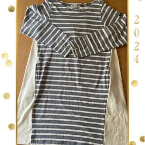 ワンピース サイズ M-L 身長154-162 バスト 79-94 ボーダー ロンT ロングパジャマ