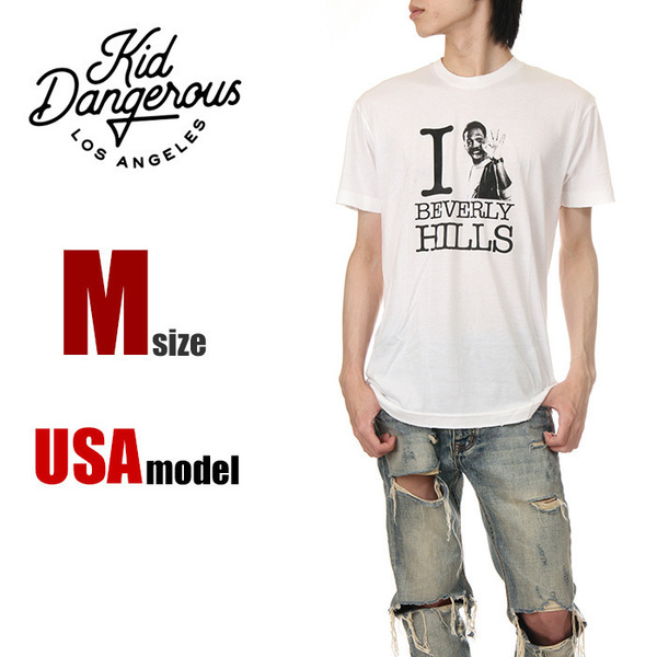 【新品】キッドデンジャラス Tシャツ M ホワイト メンズ KID DANGEROUS 半袖 エディマーフィー ビバリーヒルズコップ USAモデル
