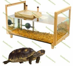  черепаха аквариум большой стекло box черепаха. аквариум осушение труба имеется город Хюга ... шт. рептилии земноводные аксессуары садок для разведения (50*23.5*25.5CM)