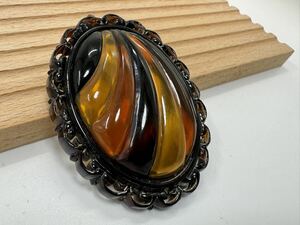 [0409] Vintage accessory tortoise shell tortoise shell brooch 1 jpy from 