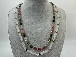 [0435] Vintage accessory tourmaline crystal necklace 42cm 1 jpy from 