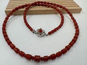 [0436] Vintage accessory red .... coral necklace 48cm 1 jpy from 