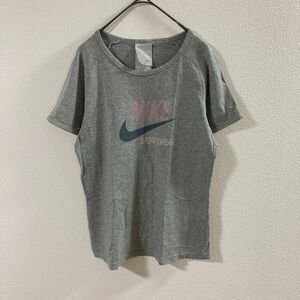 NIKE ナイキ グレー ロゴ かすれ M コットン 半袖Tシャツ スポーツ 夏 半袖 カットソー