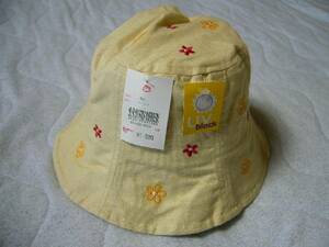 ハット 帽子 UV block UVブロック 麻と綿 ベージュ色 50cm 新品　。。。