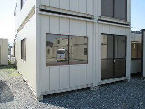 [ from Shiga ] super house container storage room unit house 8 tsubo used temporary prefab storage warehouse office work place . store 16 tatami .... car shop karate road place 