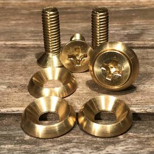  brass made + low Z bolt 4 pcs set number bolt [ car na8] Elgrand Skyline Note Cube Fairlady Fuga March 