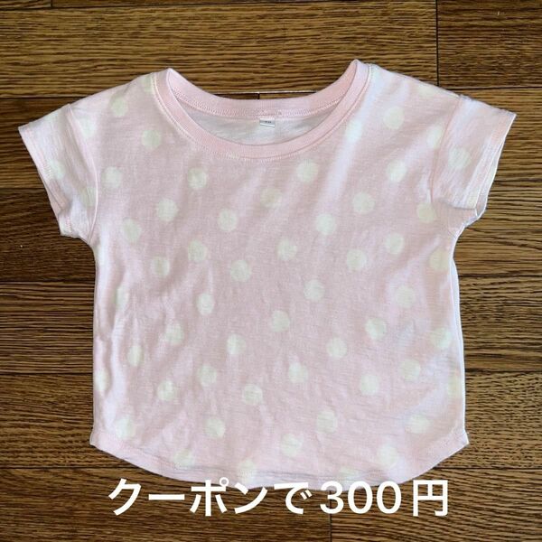 無印　半袖Tシャツ 半袖 Tシャツ ピンク 女の子　水玉 ドット　90センチ