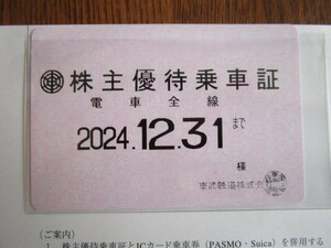 東武鉄道　株主優待乗車証　最新版定期タイプ　☆