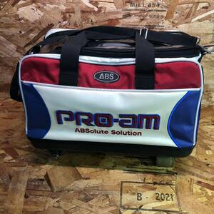 *1 jpy ~ PRO-am ABS with casters . bowling bag bo- ring 2 sphere ball storage Proam 