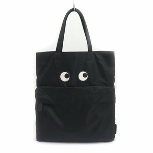  превосходный товар * Anya Hindmarch 152938 EYES TOTE I z большая сумка кожаный салон chi есть нейлон большая сумка черный женский 