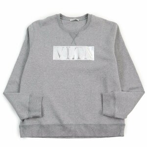  beautiful goods *VALENTINO Valentino RV3MF01JCXL VLTN Logo sweatshirt sweatshirt gray silver M Italy made regular goods men's 