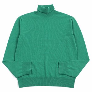 極美品○THE ROW ザロウ 定価196900円 6521 F377 CIBA TOP カシミヤ100% ハイネック プルオーバー ニット 緑 S 伊製 正規品 レディース