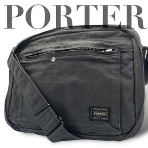 PORTER ポーター ショルダーバッグ キューブ キャンバス ブラック